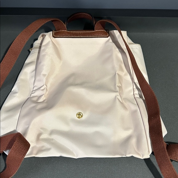 NEW! Longchamp Le Pliage Original Cream and Brown Backpack - Picture 3 of 5